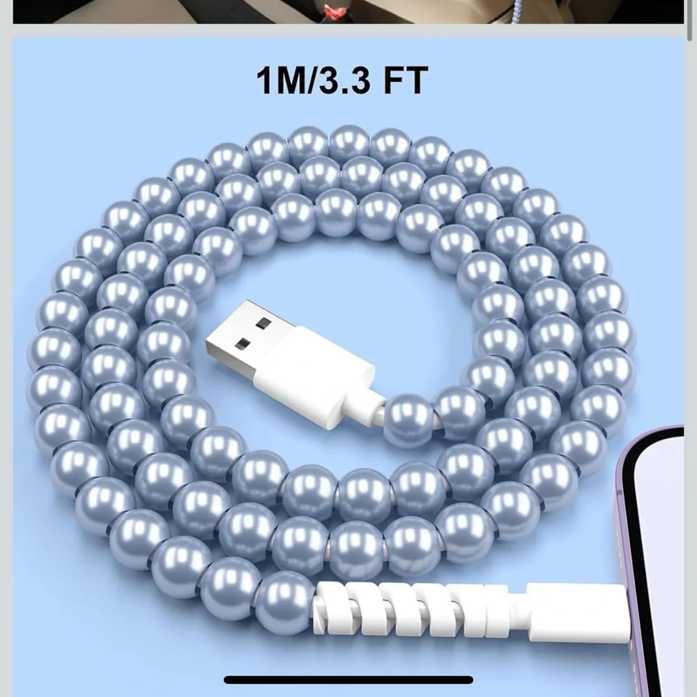 High-Speed Silver/Blue Charging Cable